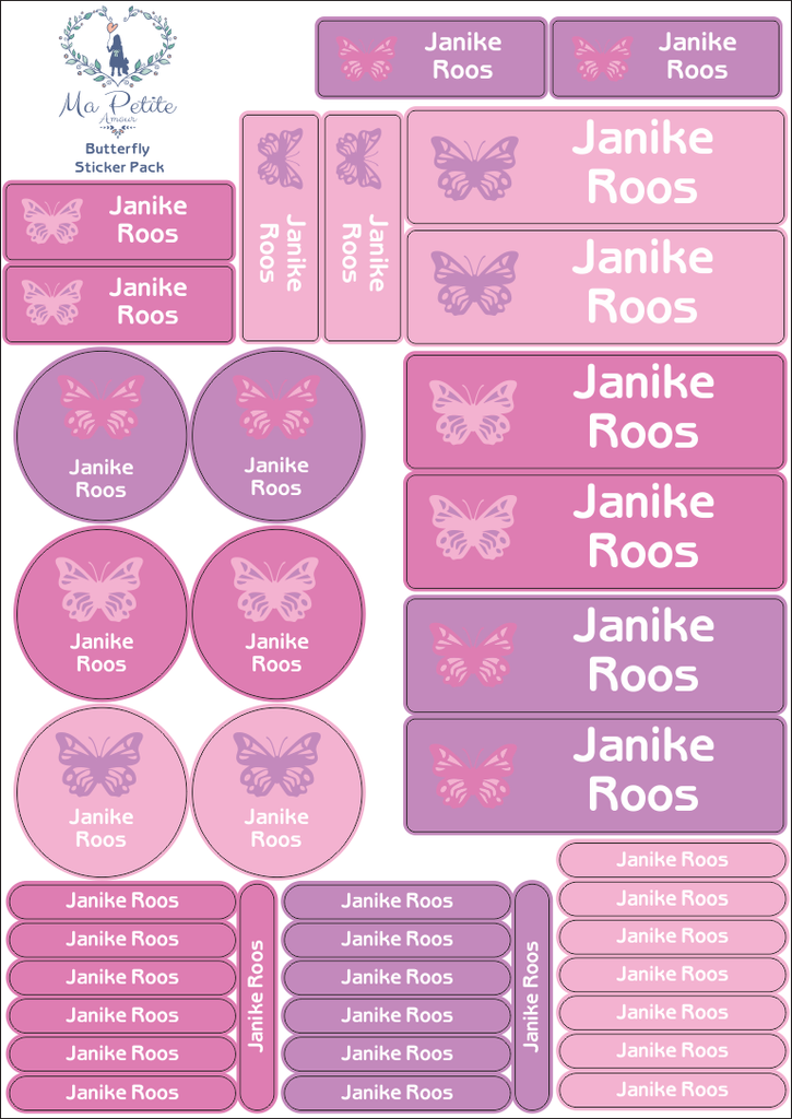 School labels : Butterfly Theme