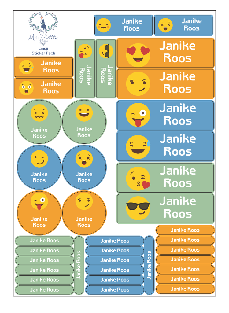 School labels : Emoji Theme