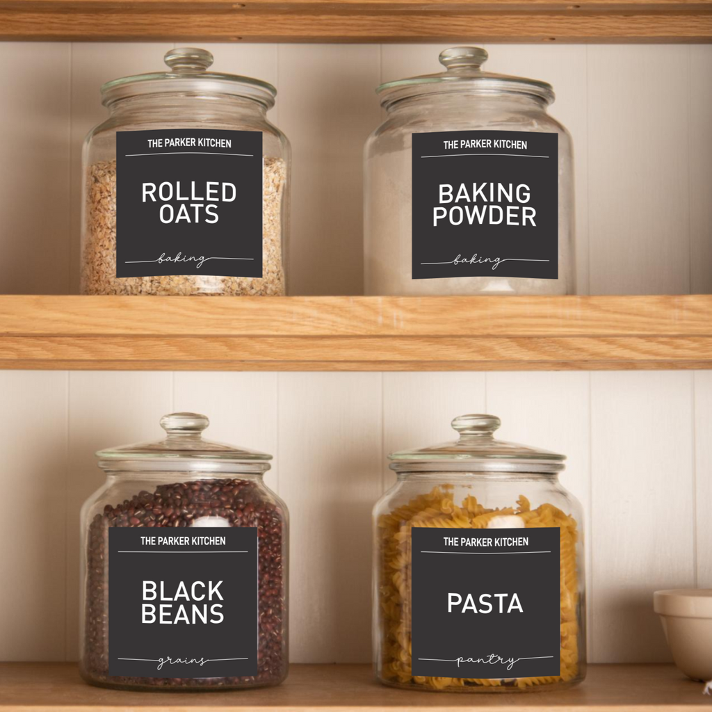 Modern Pantry Labels (Black)