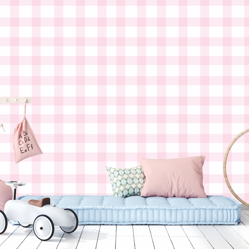 Pink Gingham Wallpaper