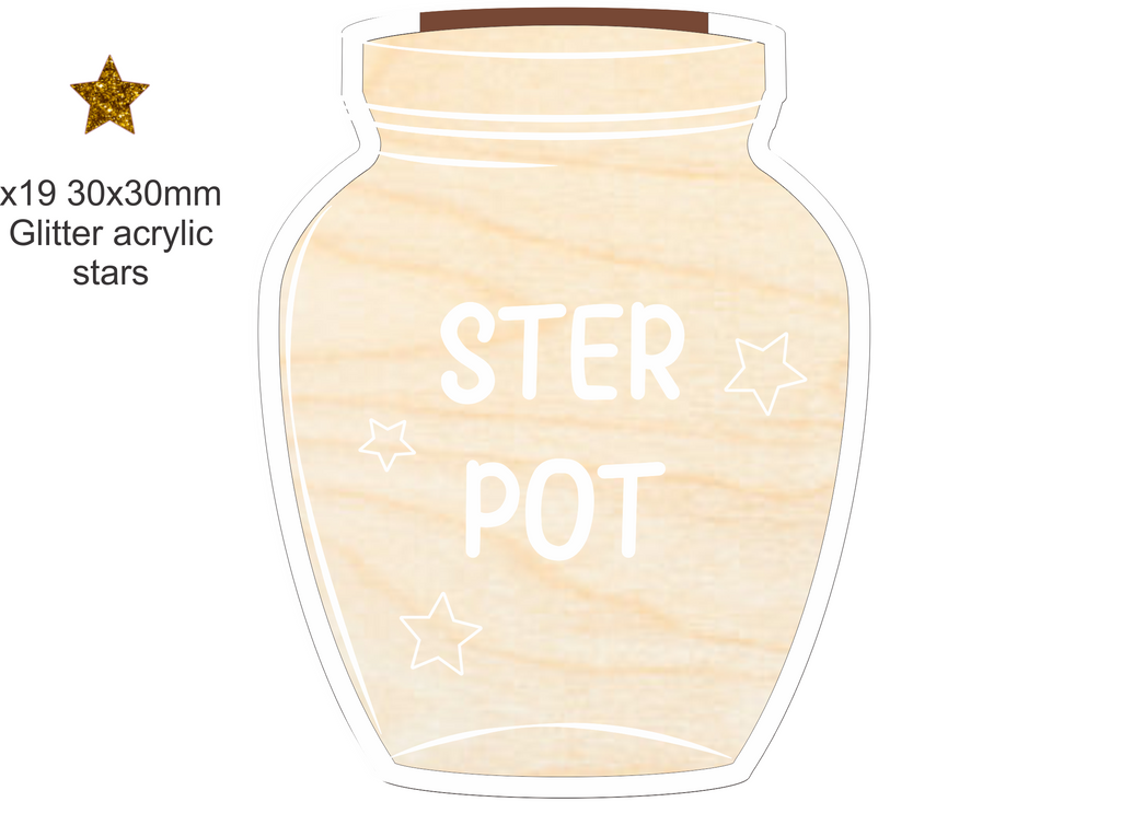 Wooden Star Jar