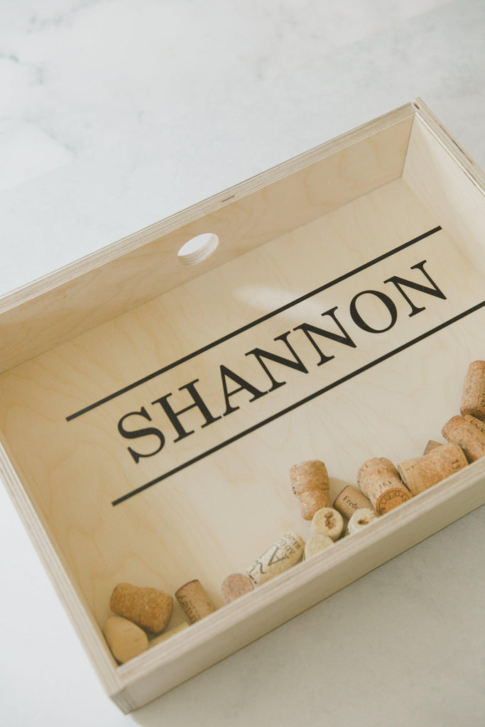 Wooden Cork Saver Box - Dad's Name-cork saver box-Ma Petite