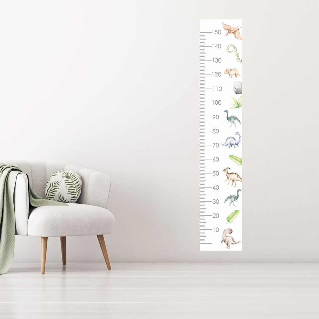 Watercolour Dinosaur height chart wall sticker