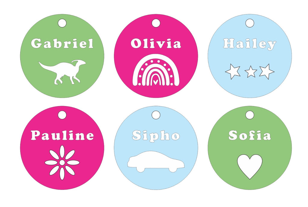 Colour Acrylic Bag Tag - Round