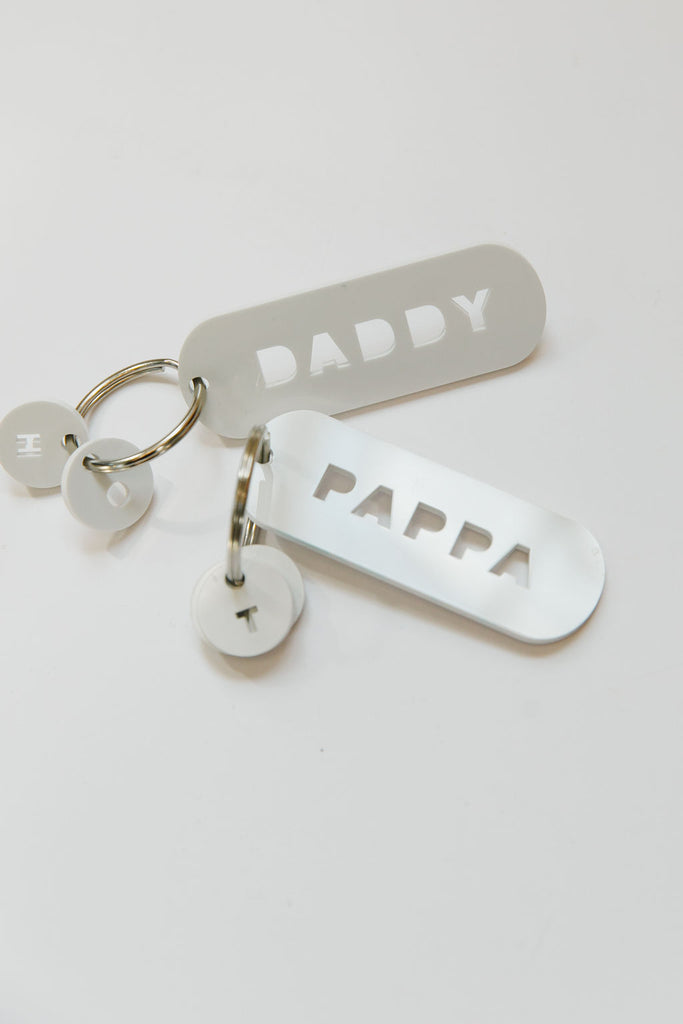 Acrylic Key Ring - "DADDY" / "PAPPA" & Children's Initials